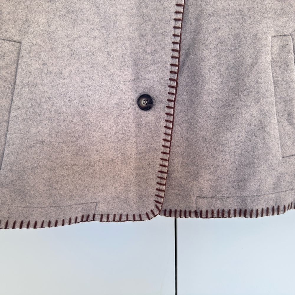 Vici Women's Beige Cardigan with Brown Trim - Picture 7 of 14